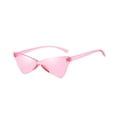 thumbnail image 3 of Milaget Cat Eye Sunglasses Trendy Rimless Sun Protection UV400 Transparent Candy Colored Pink, 3 of 9