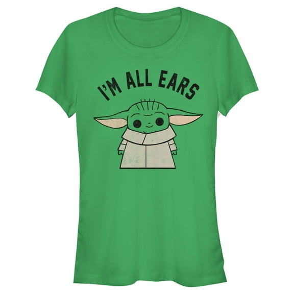 Junior's Star Wars: The Mandalorian The Child I'm All Ears Graphic Tee Kelly Green 2X Large