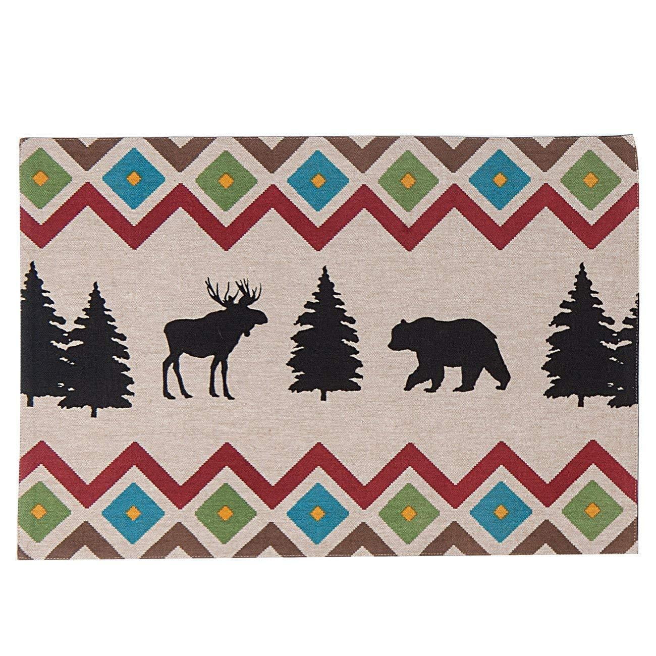 Bear Mountain Tapestry Placemat Set of 4 Lodge Cabin House Lake Kitchen Decor