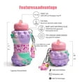 thumbnail image 2 of Louis Donné Collapsible Water Bottles For Kids, 19oz Unicorn Sports Water Bottle For Traveling, School, Outdoor, Cute Push Poping Bubble Design, Gifts For Girls, 2 of 6