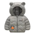 thumbnail image 3 of Abcomgle Toddler Girl Winter Coat 4t Cute Bear Ears Hooded Infant Outerwear Lightweight Puffer Padded Baby Winter Jacket Winter Warm Infant Puffer Coat, 3 of 8