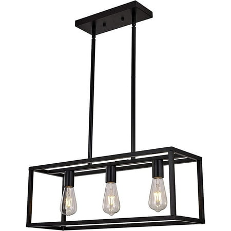 

Black 3 Light Dining Room Chandelier Dining Room Chandelier Pendant Chandelier Modern Kitchen Island Linear Lighting Bar Restaurant Bar Farmhouse Chandelier