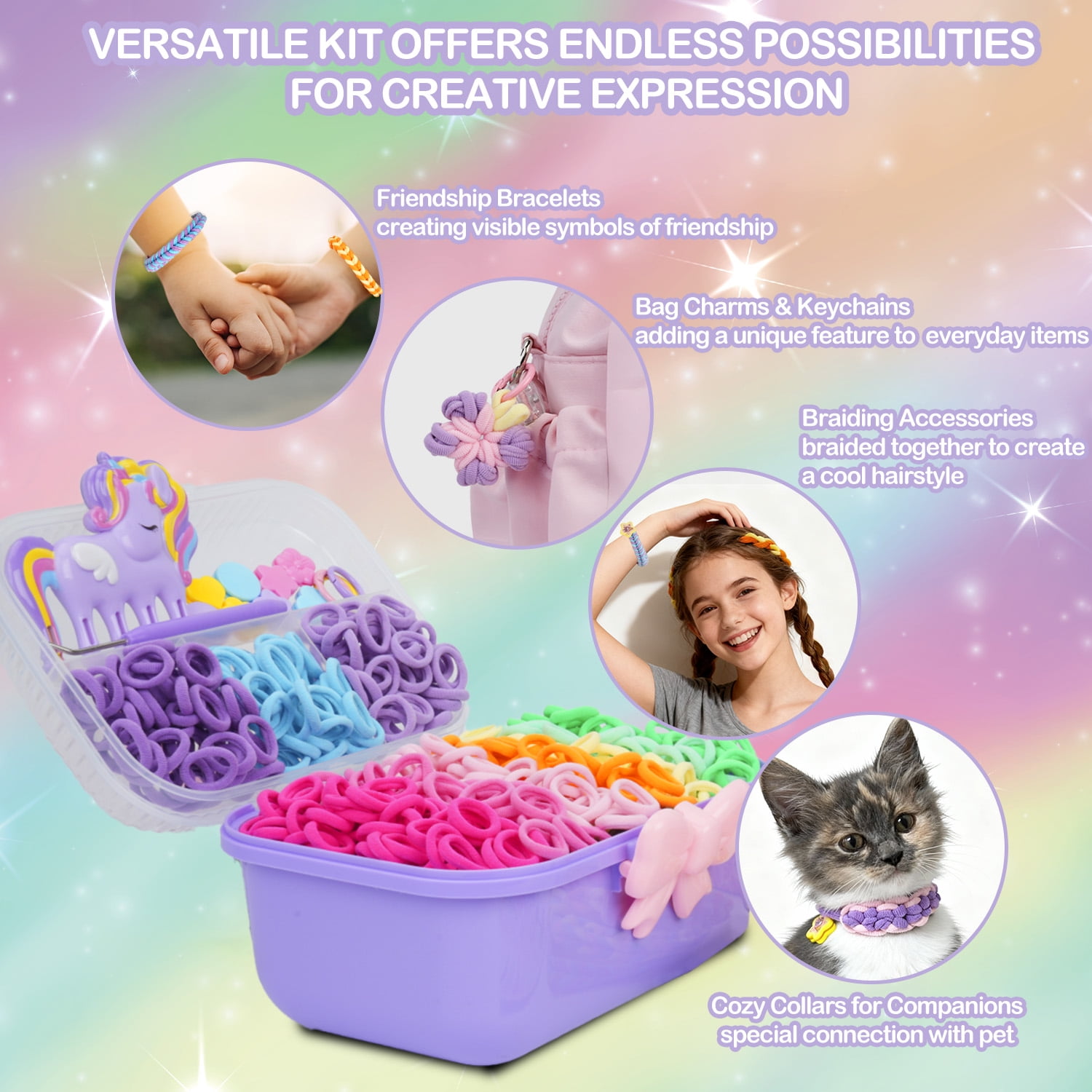 PayUSD Bracelet Making Kit Friendship Bracelet Kit Gifts for Girls 6-12 Birthday Ideal Gifts Ideas Bracelet DIY Kids Travel Activity Set, Purple