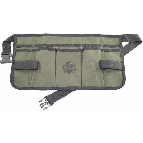 Graintex CA2018 12 Pocket Canvas Apron with Web Belt PVC Buckle