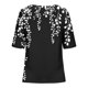 thumbnail image 3 of Tops de Lino para Mujeres Imprimir Suéter Cuello Redondo Manga Corta Superior Poliéster, Blusa de Moda Casual para la Primavera Y el Verano, 3 of 5