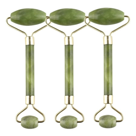 Jade Therapy - 3-pack Jade Stone Roller for Facial Massager, Face Body SPA Massage Roller Anti Aging Facial Therapy Anti Wrinkle and Skin Rejuvenate Beauty Tools
