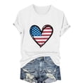 thumbnail image 2 of Fznquz Short Sleeve Tops for Women Trendy Summer 4th of July Crew Neck T Shirts Patriotic White Casual 2025 Blouse for Women, 2 of 4
