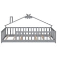 thumbnail image 6 of PORKISS Kids Montessori Floor Bed, Twin Floor Bed with Fence for Girls and Boys, without Door, Grey, 6 of 12