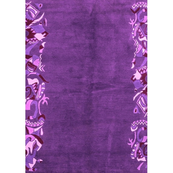 Ahgly Company Indoor Rectangle Abstract Pink Modern Area Rugs, 5' x 7'