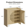 thumbnail image 5 of LIKIMIO 4-Tier Shoe Storage Cabinet with 2 Doors, Freestanding Shoe Rack Organizer with Adjustable Shelves for Entryway, Natural, 5 of 10