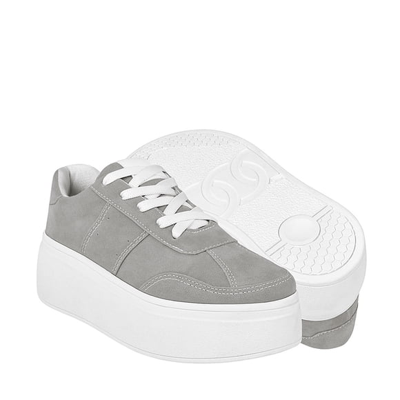TENIS CASUALES STYLO MUJER 9403 GAMUZA GRIS