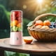 thumbnail image 4 of Licuadora para batidos y exprimidor de frutas recargable por USB | 6 cuchillas de acero inoxidable | Mezclador portátil de mano para batidos, bebidas proteicas, comida para bebés | Uso en viaje, 4 of 4