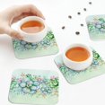 thumbnail image 7 of Pofeuu Succulent Print Leather Coasters Set of 6, Round Cups Mugs Mat Pad for Home Kitchen Heat Resistant Drink Coasters,Square, 7 of 7
