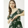 thumbnail image 4 of Moomaya Printed Off-Shoulder Poly Georgette Midi Dress Cinched Long Dress, 4 of 8