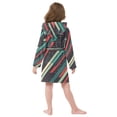 thumbnail image 7 of FORMRS Niños Bathrobe Unisex Hooded Robe Soft Plush Pajamas Sleepwear, Size 4-6T, Abstract Stripes, 7 of 7