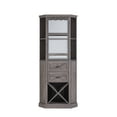 thumbnail image 2 of Gramercy Way Corner Bar Cabinet with Rotating Wine Rack Grey, 2 of 5