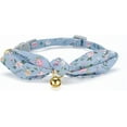 thumbnail image 2 of 2Pcs Cotton Bowtie Cat Collar with Bell Adjustable Breakaway Cat Collars with Removeable Bow Pink Girl Cat Collars, 2 of 6