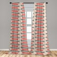 thumbnail image 5 of Ambesonne Modern Curtains, Geometric Grid Lines, Pair of 28"x84", Charcoal Grey Scarlet, 5 of 5