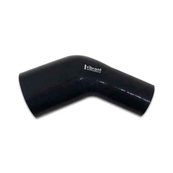 Vibrant 3.00in x 4.00in In/Out 45 Degree Black Silicone Transition Hose