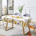 thumbnail image 5 of Nanqianyi Sunflower Tablecloth, Orange Floral Printed Rectangle Tables 60 x 84 Inch, Waterproof White Polyester Table Cloth for Kitchen Dinner Decor, 5 of 11