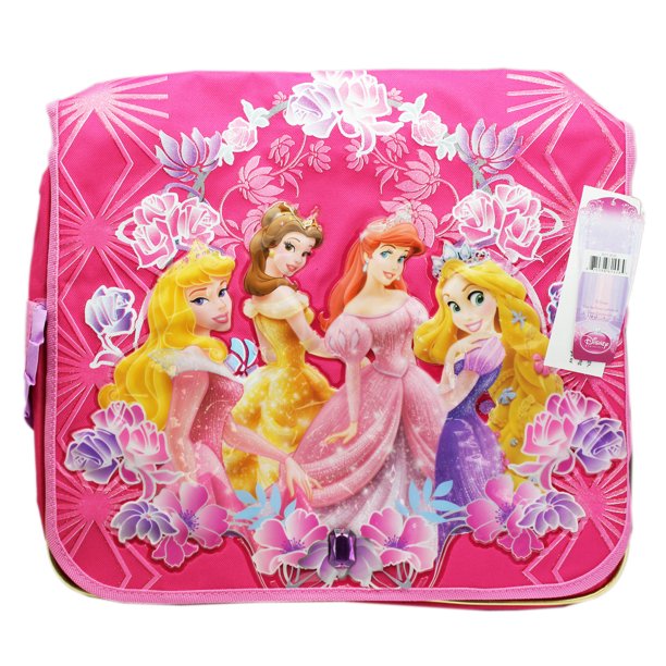 Princess Disney Princess Bright Pink Floral Kids Messenger Bag