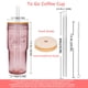 thumbnail image 4 of Juego de vasos de vidrio ANOTION, vaso rosa de 700 ml con tapa y pajita, 2 unidades, 4 of 7