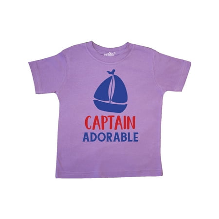 

Inktastic Captain Adorable Sail Boat Sailing - Red Blue Gift Toddler Boy Girl T-Shirt