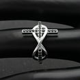 thumbnail image 6 of Cross Infinity Religion Ring Sterling Silver Black Cz Women Ginger Lyne Collection (9), 6 of 6