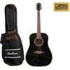 Oscar Schmidt Left Hand Dreadnought Style 3/4 Size Black Acoustic Guitar,w/Bag OG1BLH BAG