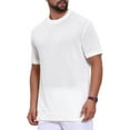 thumbnail image 4 of INSPIRE CHIC Men's Waffle Texture Short Sleeve Crew Neck Solid Casual Knitted T-Shirts M White, 4 of 6