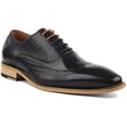 thumbnail image 1 of JUSTINREESS Aster Men's Pointed Toe Brogue Smart Shoes In Navy Size 9, 1 of 6