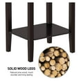2Tier Tall End Table with Storage Shelf and Solid Wood Legs, Sofa Side