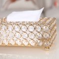 thumbnail image 4 of 1 funda rectangular para caja de pañuelos de cristal, funda decorativa para caja de pañuelos, soporte de cristal para decoración elegante, color dorado., 4 of 5