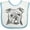 White and Blue, variant on Inktastic English Bulldog Sketch Portrait Boys or Girls Baby Bib