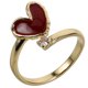 thumbnail image 1 of Anillo de circonita con corazón rojo ajustable para mujer, anillo abierto para el dedo índice, joyería única y de moda para Navidad, aniversarios y ocasiones especiales, 1 of 8