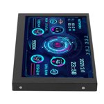 Mini ITX PC Case Moniror, Horizontal Vertical Switching Regulable Brightness Energy Saving Selectable Themes PC CPU Data Monitor 5in IPS for Office
