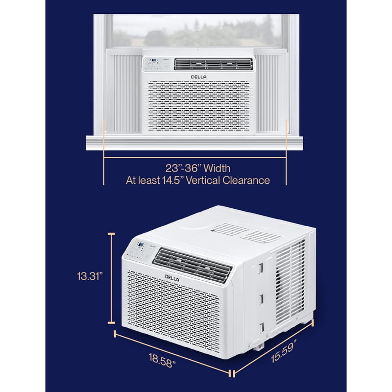 Window Type Timer Air Con Window Air Conditioner, 8,000 BTU Smart Air Conditioner With Remote ...