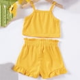 thumbnail image 5 of Agkizg 2PC Solid Sleeveless Tank Top Elastic Waist Bow Shorts Set Cute Summer Outfits (Toddler Girl's or Girl's),2-Piece Set,Sizes 0-18 Months, 5 of 5