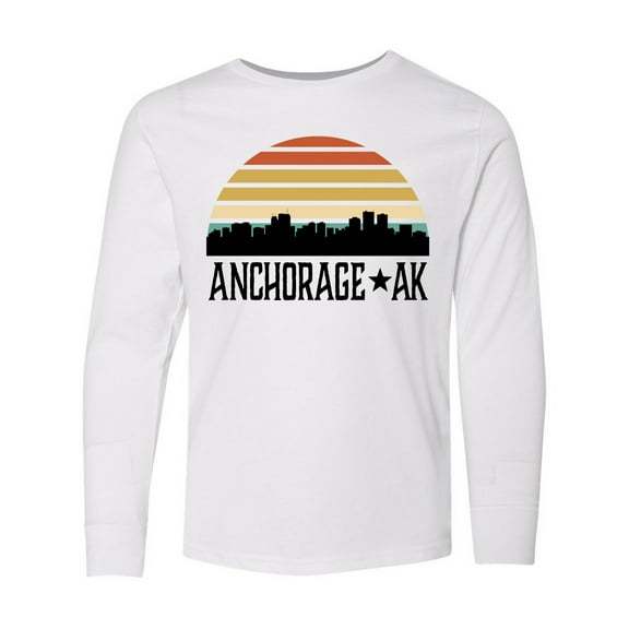 Inktastic Anchorage Alaska Skyline Long Sleeve Youth T-Shirt