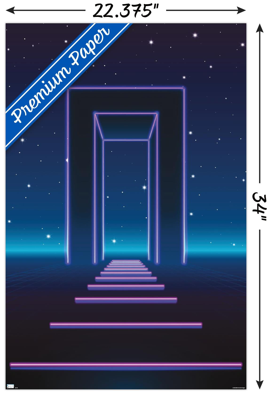 Geometric Neon Wall Poster, 22.375" x 34"