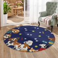 Cartoon Puppy Round Area Rug Living Room 8ft, Dag Paw Print Bone Balls ...
