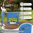 thumbnail image 4 of Ktaxon 80 Qt Rolling Ice Chest Cooler Cart Outdoor Trolley with Storage Shelf, Bottle Opener & Cap Collector for 48 Hour Cold Drinks, Navy Blue, 4 of 8