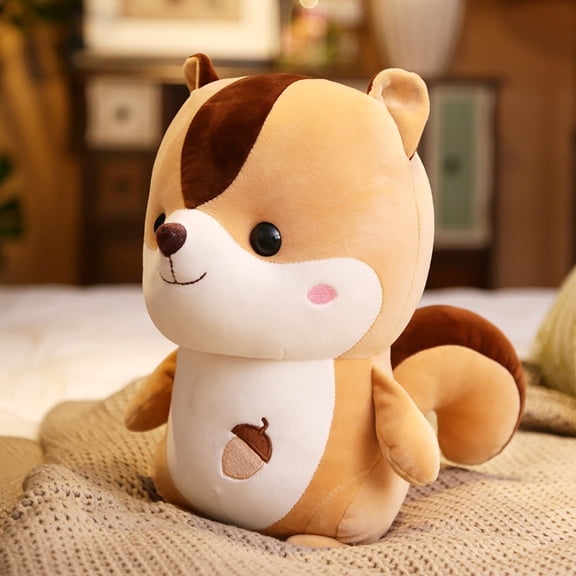 25cm Squirrel Stuffed Animal Plush Toy, Soft New Cute Plush Toy, Comfotable Warm Sofa Backrest Toys for Kids, Cute Squirrel Stuffed Animals Plush Toy for Girls Boys Age 3