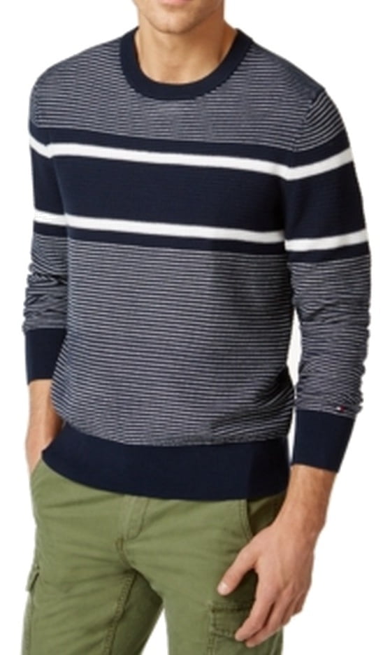 tommy hilfiger blue and white striped sweater