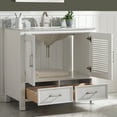 thumbnail image 3 of Estate 36" Single Sink Bathroom Vanity Set in White with Carrara Marble and Sink, 3 of 9