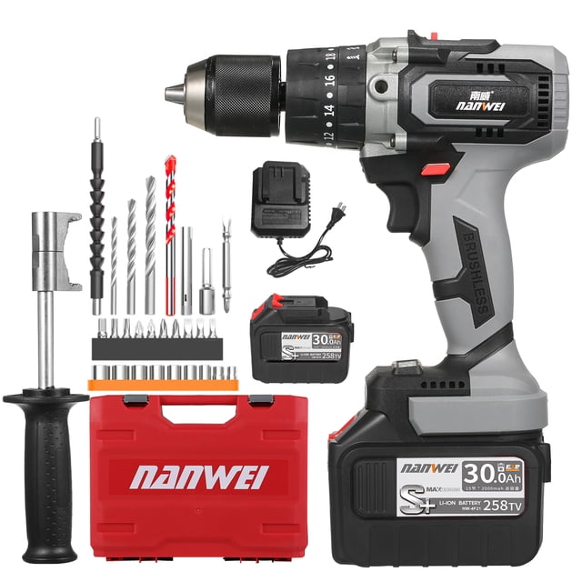 Mistaha 21V Cordless Brushless Lithium Power Beast Drill with 27pcs Deluxe Accessories Set, 3-in-1 Impact Function, LED Light & Ergonomic Design
