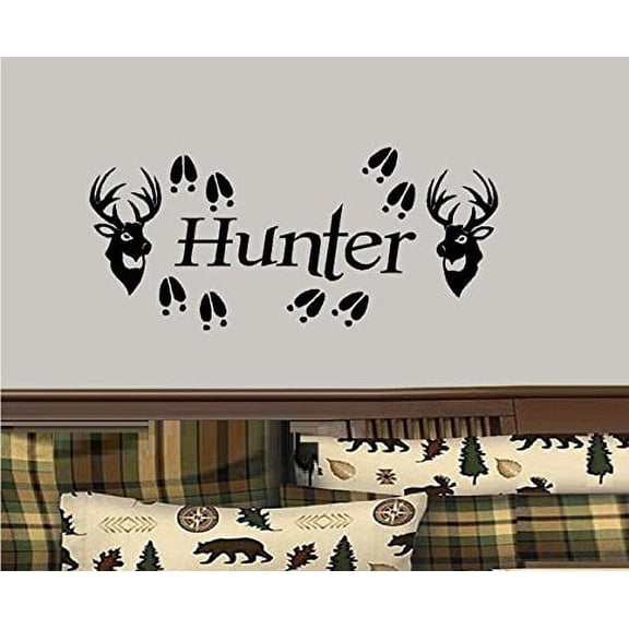 Decal ~ Deer with Hoofs (Custom Name) ~ Children WALL DECAL, 13" X 28"