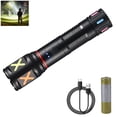 thumbnail image 1 of Tignapoo Pailide High-Power Flashlight with Zoom, Fluorescent Stripes, Aluminum Alloy, White Laser Beam, Window Breaker, USB Charging, 18650 Battery, Gift Box Included, 1 of 7