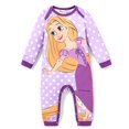 thumbnail image 1 of Disney Princess Baby Girls Long Sleeves Rompers Naia Graphic and Polka Dots Outfits Sizes 0-24M, 1 of 5
