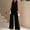 Black, variant on ZZwxWA Women's Two Piece Outfits Summer 2025 Solid Color Sleeveless Crew Neck Outfit Casual Wide Leg Pants Set with Pockets